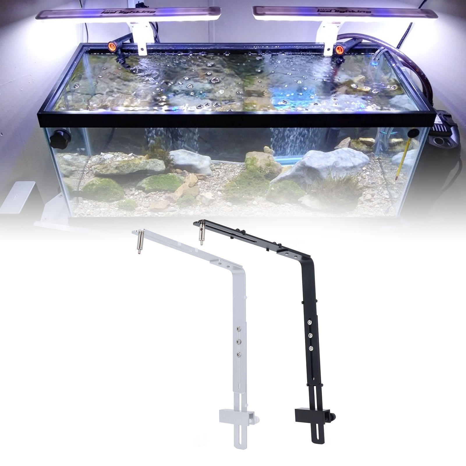 Aquarium Fish Light Lamp - Aquarium-Lampenständer, Aquarium-Lichthalterung, Aluminiumlegierung, vielseitiger, ästhetischer Fischlichthalter,