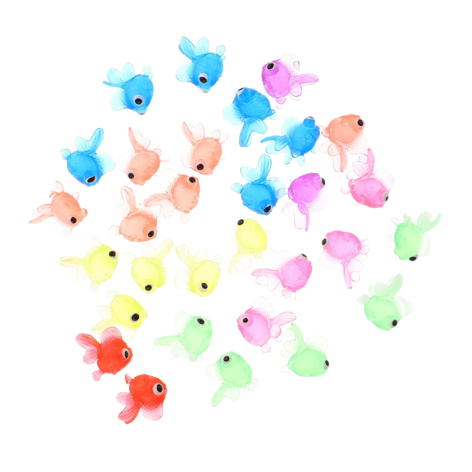 Aquarium Fish Goldfish - 20 Stück lebensechte Goldfisch-Aquariendekorationen, hochwertige TPR-Schwimmfische