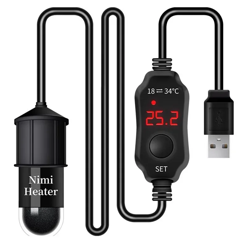 Aquarium Heater Submersible - Universeller Mini-Aquariumheizer Fischbeckenheizstab Tauchthermostat-Heizgerät 18-34 °