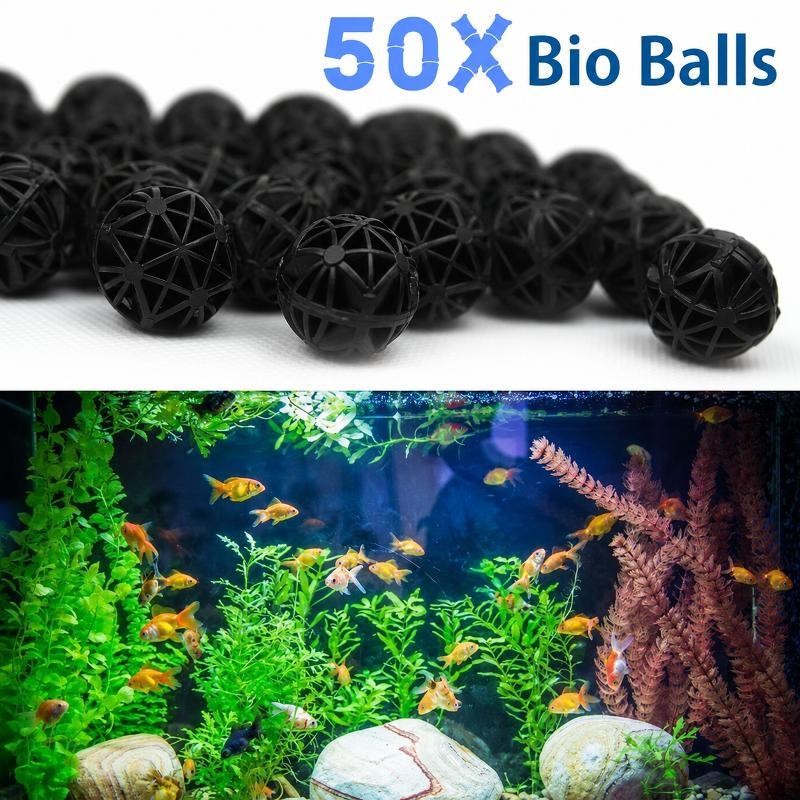 Aquarium Fish Types - 50 Stück 16mm Aquarium Bio-Filterbälle Fischbecken