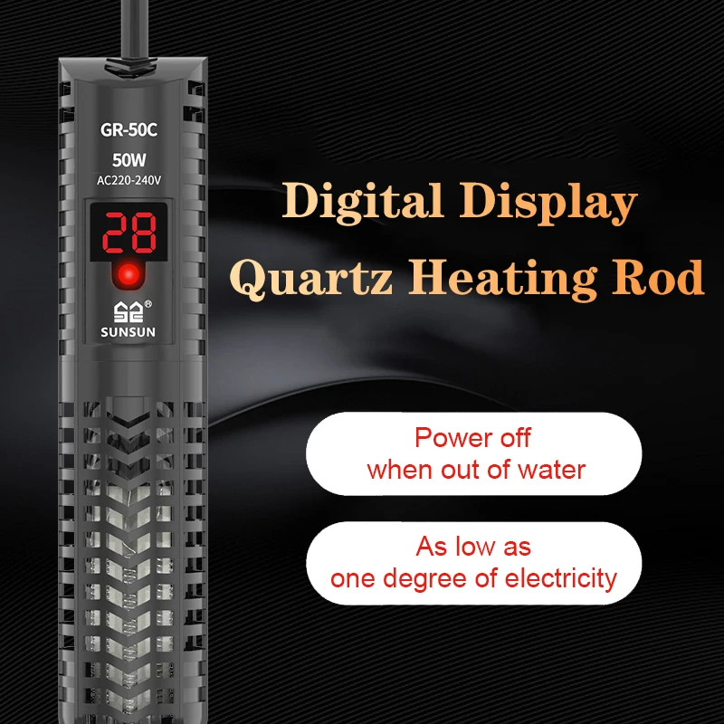 Aquarium Heater Submersible - Aquarium-Tauchheizgerät, Quarzglas, LCD-Display, 220V, digitaler Heizstab,