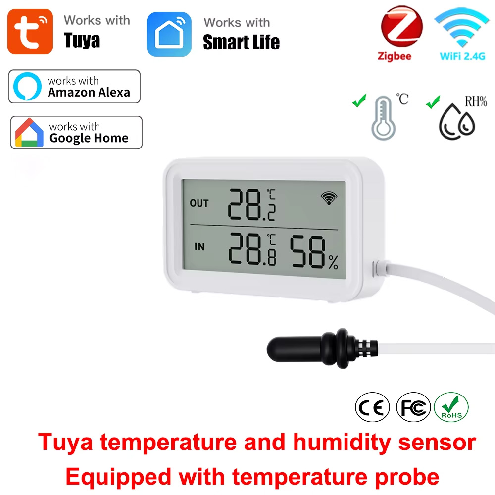 Aquarium Thermometer - Externer Temperatur- und Feuchtigkeitssensor mit Tuya