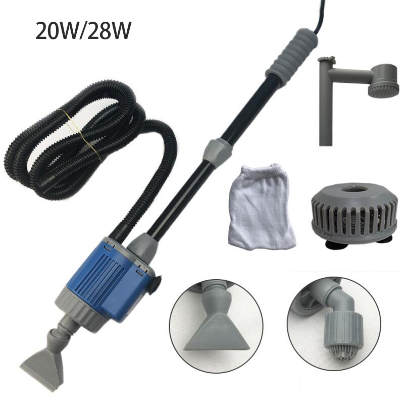 Gravel Vacuum Cleaner - 20/28W Elektrische Aquarium-Wasserwechselpumpe Aquarium-Reinigungswerkzeug Wasserwechsler Kiesreiniger