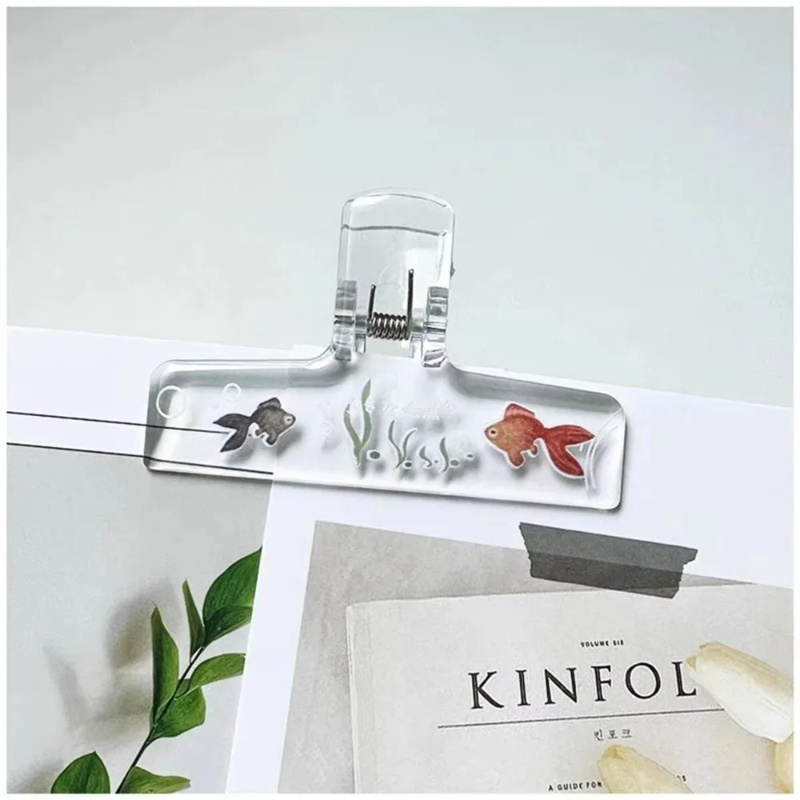Aquarium Fish Goldfish - 1 Stück transparente goldene Fisch-Bindeklammer aus