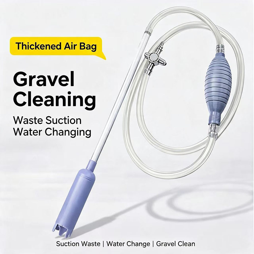 Gravel Vacuum Cleaner - Aquarium-Grubensauger, Wasserwechsler, Durchflussregelventil, dicke Saugblase, knickfestem