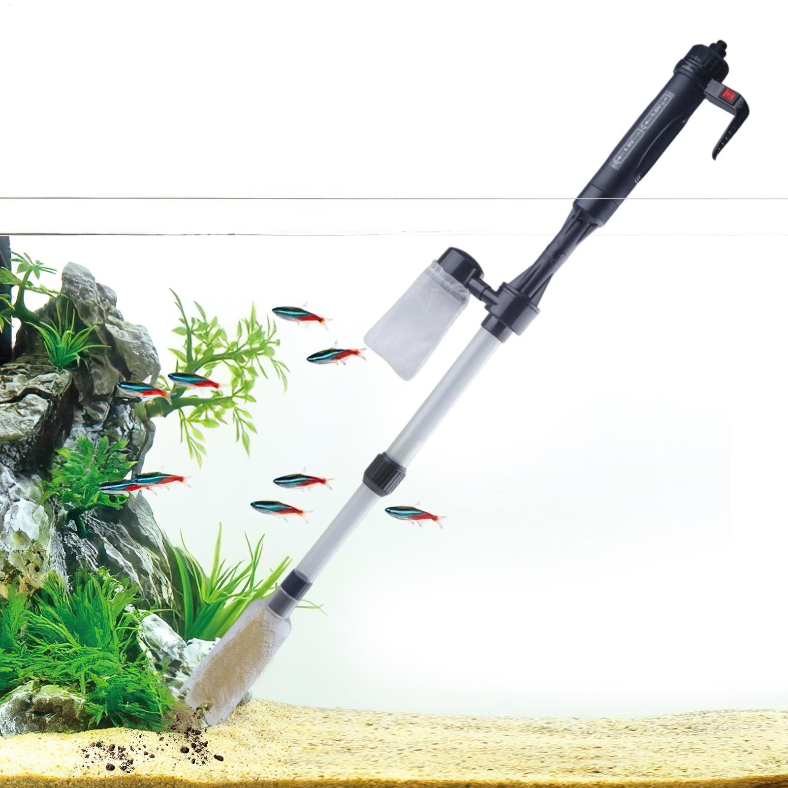Gravel Vacuum Cleaner - Aquarium-Staubsauger, verstellbares, teleskopisches USB-Aquarium-Wasserwechselsystem, Aquarium-Substrat-Reiniger, Reinigungswerkzeug
