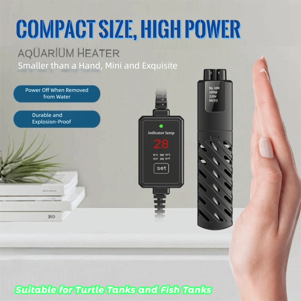 Aquarium Heater Submersible - Quarzglas-Aquarium-Tauchheizung, einstellbarer Heizstab für Fischbecken mit