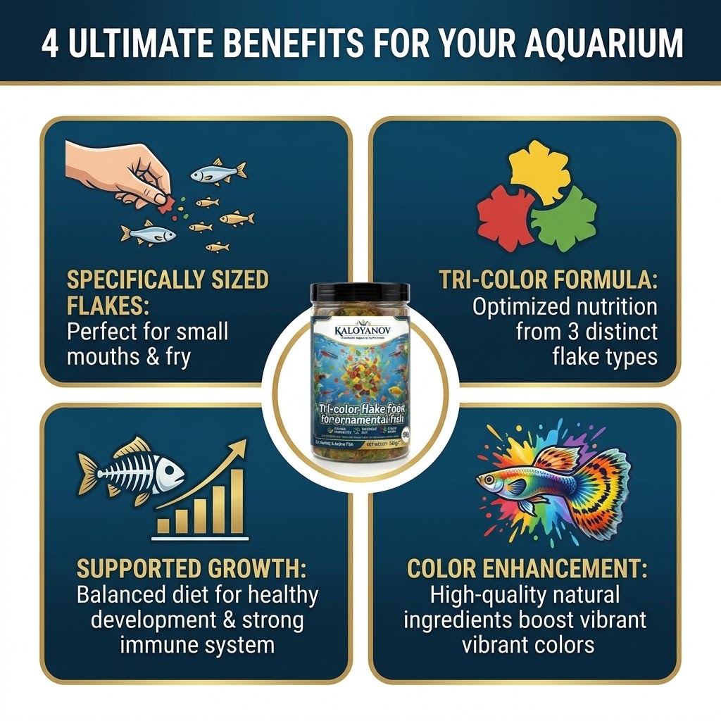 Dreifarbiges Aquarium-Fischfut – Aquarium Fish Eggs Bewertung und Preis